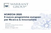Workshop Italia Startup e Warrant Group: "￼Horizon2020, Il nuovo programma europeo per Ricerca&Innovazione"