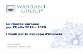 Workshop di Italia Startup e Warrant Group:  "Le risorse europee per l’Italia 2014 – 2020"