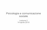 Psicologia e Comunicazione Sociale Lezione 2
