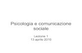 Psicologia e comunicazione sociale - Lezione 1