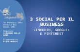 3 social media per il business: Linkedin, Google+ e Pinterest