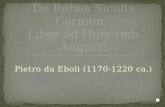 PIETRO DA EBOLI, "De Rebus Siculis Carmen Ad Honorem Augusti"