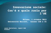 Innovazione sociale: cose è e quale è il ruolo che giocherà l'Unione Europea