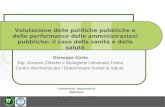 G. Costa: Valutazione delle politiche pubbliche e delle performance delle amministrazioni pubbliche: il caso della sanità e della salute