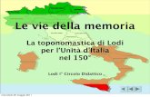 Le vie della memoria Unità d'Italia