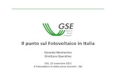 Il punto sul Fotovoltaico in Italia - Gerardo Montanino, GSE