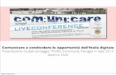 Social Media in Italia e opportunità digitali alla COM:UNI:CARE Live Conference 2013