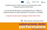 Performance management e politiche di coesione e sviluppo: L’esperienza del piano strategico della Città di Bari
