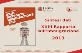Sintesi XXIII Rapporto Immigrazione 2013 Caritas e Migrantes
