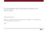 E. Baldacci -  Le prospettive per l’economia italiana nel 2014-2016