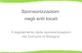 Sponsorizzazioni negli enti locali - Regolamento Comune Bologna