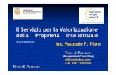 Il Servizio per la Valorizzazione della Proprietà Intellettuale - Fiore & Partners e Innovhub