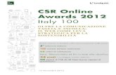 Lundquist CSR Online Awards Italy 2012: Executive Summary