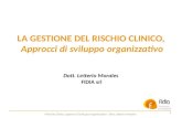 FIDIA srl - Rischio Clinico, approcci di sviluppo organizzativo