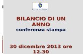 Bilancio di fine anno 2013 Comune di Torino