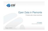 Open Data in Piemonte Portale web e best practices