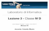 Laboratorio di Informatica - Lezione 3 (Classe IV)