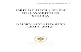 Ordine degli studi dell'Ambito di Storia Universita' Europea di Roma - anno accademico 2011/2012