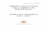 Ordine degli studi dell'Ambito di Psicologia Universita' Europea di Roma - anno accademico 2011/2012