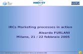 1 Corso “Marketing dei servizi per l’innovazione” Milano, 31 / 22 febbraio 2005 Aleardo FURLANI Milano, 21 / 22 febbraio 2005 IRCs Marketing processes.