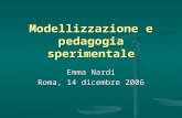 Modellizzazione e pedagogia sperimentale Emma Nardi Roma, 14 dicembre 2006.