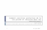Comment concilier protection de la vie privée et sécurité dans les institutions? Bertil Cottier Facoltà di scienze della comunicazione, Università della.