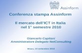 Il mercato dellICT in Italia nel 1° semestre 2010 14 settembre 2010 0 Conferenza stampa Assinform Il mercato dellICT in Italia nel 1° semestre 2010 Giancarlo.