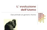 L evoluzione dellUomo Dai primati al genere Homo.