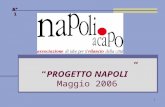 1 PROGETTO NAPOLI Maggio 2006 N°1. 2 Progetto Napoli Le Tre Priorità Risolvere le negatività Individuare Il metodo per coinvolgere e coordinare i soggetti.