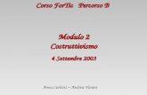 Corso ForTic Percorso B Modulo 2 Costruttivismo 4 Settembre 2003 Anna Carletti – Andrea Varani.