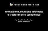 Innovazione, revisione strategica e trasferimento tecnologico Vega - Parco Scientifico e Tecnologico Venezia, 26 marzo 2010.