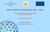 1 RETE RURALE NAZIONALE 2007 - 2013 Giornata Mondiale della Donna Rurale Premio De@Terra 2009 Roma 29 Ottobre 2009 Riccardo Passero r.passero@politicheagricole.gov.it.