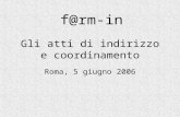Gli atti di indirizzo e coordinamento Roma, 5 giugno 2006 f@rm-in.