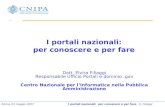 Roma, 23 maggio 2007 I portali nazionali: per conoscere e per fare, E. Filiaggi I portali nazionali: per conoscere e per fare Dott. Elvira Filiaggi Responsabile.
