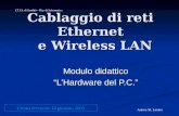 Cablaggio di reti Ethernet e Wireless LAN Modulo didattico LHardware del P.C. I.T.I.S. di Santhià – Dip. di Informatica Autore M. Lanino Ultima revisione.