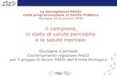 Il campione, lo stato di salute percepito e la salute mentale Giuliano Carrozzi Coordinamento regionale PASSI per il gruppo di lavoro PASSI dellEmilia-Romagna.