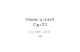 Modello IS-LM Cap 22 A.A 2010-2011 VP. Equilibrio macroeconomico Lo scopo del modello IS-LM è di considerare contemporaneamente «lato» monetario e «lato»