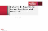 DuPont E-Sourcing Partecipazione dei Fornitori Gennaio 2012.