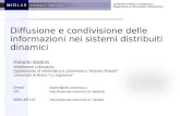 Università di Roma La Sapienza Dipartimento di Informatica e Sistemistica Diffusione e condivisione delle informazioni nei sistemi distribuiti dinamici.