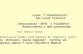 Liceo T.Parentucelli Sez.Liceo Classico Intersezioni :ARTE e FILOSOFIA Rinascimento e Neo-platonismo Prof. Patrizia Fattori Le didascalie fanno riferimento.