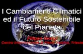 I Cambiamenti Climatici ed il Futuro Sostenibile del Pianeta Filippo Giorgi Centro Internazionale di Fisica Teorica, Trieste.