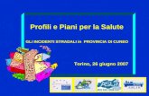 Profili e Piani per la Salute GLI INCIDENTI STRADALI in PROVINCIA DI CUNEO Torino, 26 giugno 2007 Profili e Piani per la Salute GLI INCIDENTI STRADALI.
