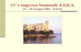 13° Congresso Nazionale A.I.D.A. 22 – 26 Giugno 2004 - Trieste.