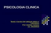 PSICOLOGIA CLINICA Teoria e tecnica del colloquio clinico e Laboratorio Prof. Daniela Cantone a.a. 2012/2013.