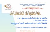 Associazione quadri e Professionalità Gruppo Comune di Roma - A.Caprioli, A.Mori La riforma del titolo V della Costituzione Legge Costituzionale n.3 del.