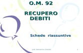 Prof. Domenico Ciliento 1 O.M. 92 RECUPERO DEBITI Schede riassuntive.