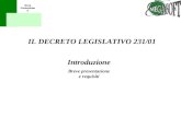 Area Formazione Breve presentazione e requisiti Introduzione IL DECRETO LEGISLATIVO 231/01.