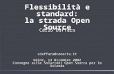 Flessibilità e standard: la strada Open Source Carlo Daffara cdaffara@conecta.it Udine, 13 Dicembre 2002 Convegno sulle Soluzioni Open Source per le Aziende.