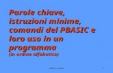Vello Bruno1 Parole chiave, istruzioni minime, comandi del PBASIC e loro uso in un programma (in ordine alfabetico)