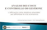 Lefficienza come obiettivo aziendale per affrontare la crisi economica Prof.ssa Germana Grazioli – Prof. Pierluigi Marchini.